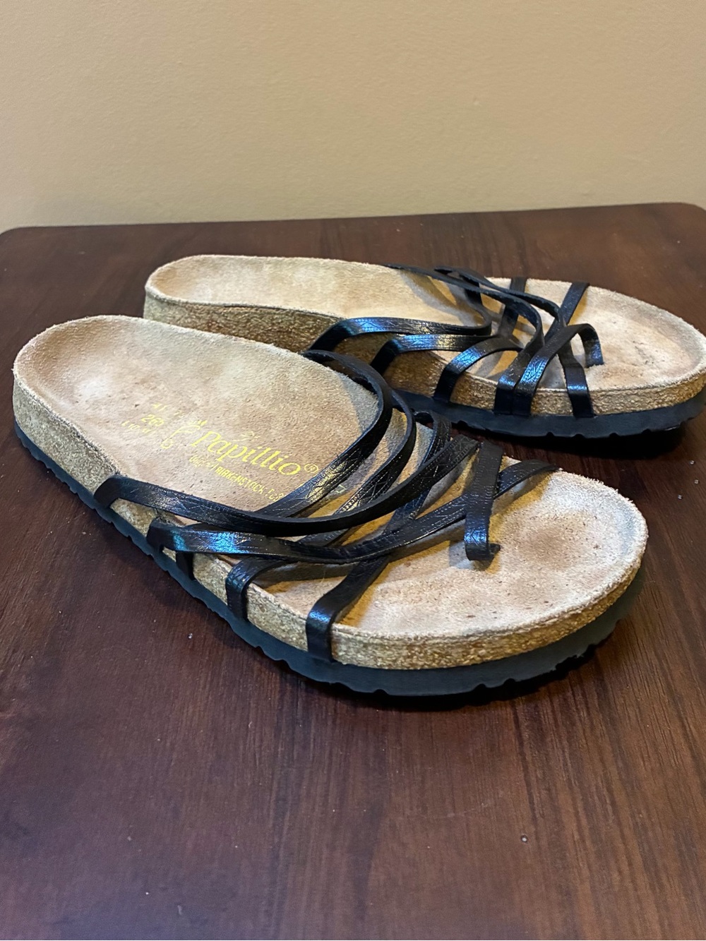 Birkenstock Papillio Salamanco Leather Sandals, Black, Women’s Size 41